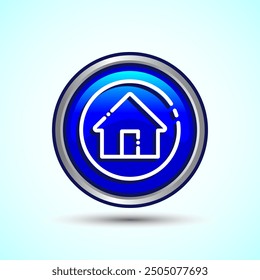Home Icon Button Design Illustration, Main Page Icon For Mobile and Web