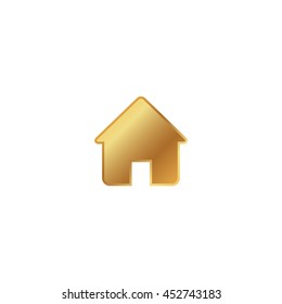 Home Icon Or Button In Flat Style With Long Shadow, Isolated Vector Illustration On Transparent Background