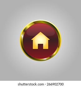 home icon button for a site with gold stroke