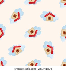 home icon , cartoon seamless pattern background