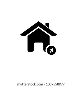 home icon with click symbol. Vector illustration