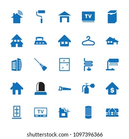 Home icon. collection of 25 home filled icons such as business centre, house, hanger, business center, roller, table lamp, saw. editable home icons for web and mobile.