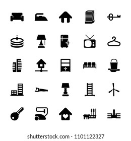 Home icon. collection of 25 home filled icons such as mill, sofa, ladder, business center building, hanger, vacuum cleaner, iron. editable home icons for web and mobile.