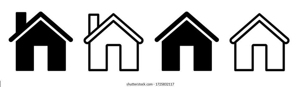 Home icon collection.House icon stock vector. Web home flat icon for apps and websites.Set of home icons.Vector illustration.