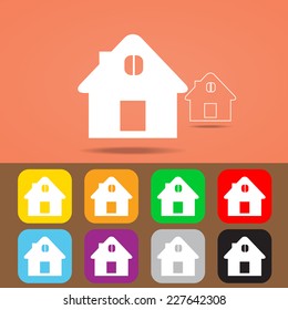 home icon with color variations, vector EPS 10.