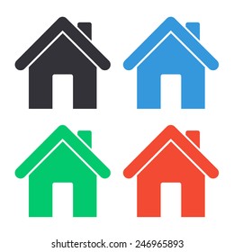 home icon - colored vector illustration