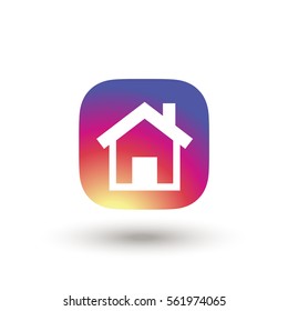 Home icon colorful vector. House. Enter, welcome concept. Building sign Isolated on white background. Trendy Flat style for graphic design, logo, Web site, social media, poster. Advertising, Promotion