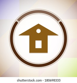Home icon concept design on abstract multicolor background art