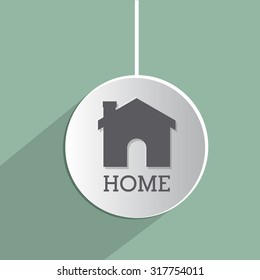 Home icon concept over flat design, vector illustration eps 10