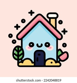 Icono del hogar con diseño de color suave, coloreado e ilustración vectorial limpia. Diseño plano. ilustración de icono de origen vectorial aislada en fondo blanco, icono de inicio Eps10.