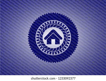 home icon with denim texture