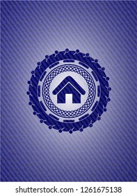 home icon with denim texture