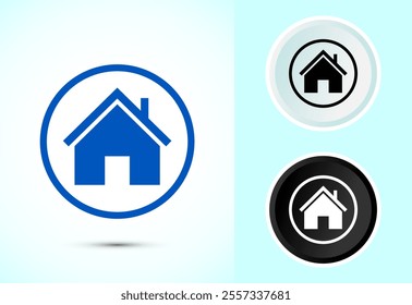 Home icon design illustration, main page icon for mobile and web