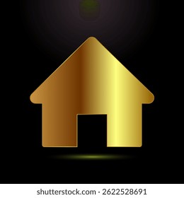 Ilustração de design de ícone da página principal, sinal de ícone da página principal em estilo de cor dourado
