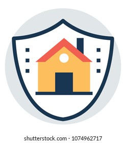 
A home icon design with security shield, home security
