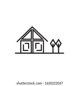 Home icon design simple line vector