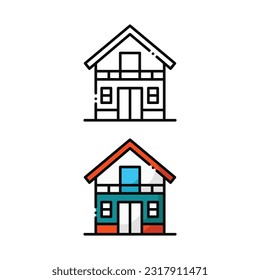 Home icon design in two variation color