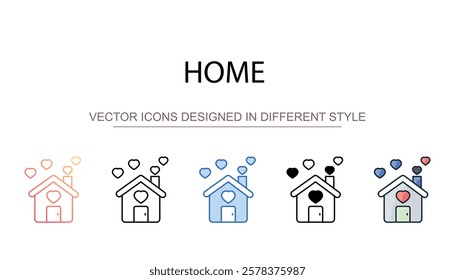 Home icon design with white background stock illustration
