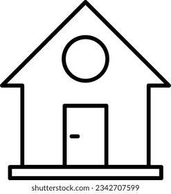 Home icon in detail outline style