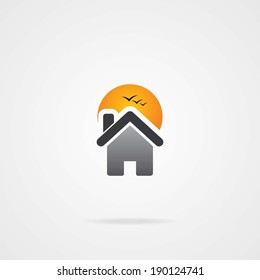 home icon with different colors isolated on white background. Eps-10.