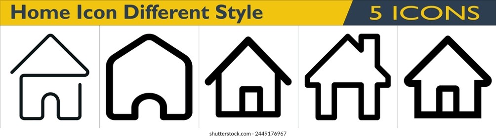 Home icon with different style in outline styles