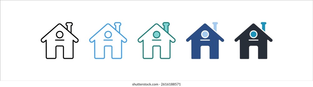 Home Icon In Different Style Vector