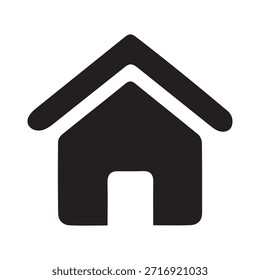Icono de casa con doble techo. Símbolo de glifo sólido para la casa, la página de inicio del Sitio web y el edificio.