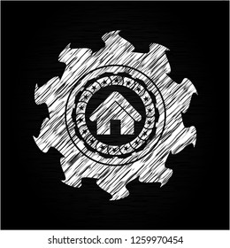 home icon drawn on blackboard