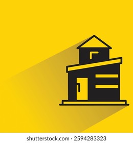 home icon with drop shadow on yellow background