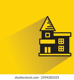 home icon with drop shadow on yellow background