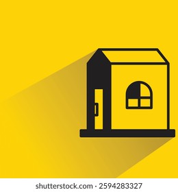 home icon with drop shadow on yellow background