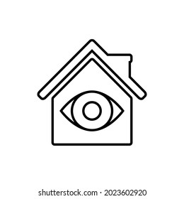 home icon with eye. Smart house icon