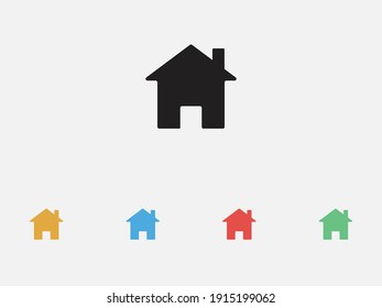 Home icon. Filled vector icon. Vector illustration icon. Set of colorful flat design icons