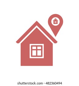 Home icon. Flat design.