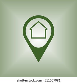 Home  icon.  Flat design.