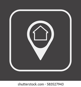 Home  icon.  Flat design.