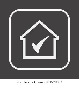Home  icon.  Flat design.