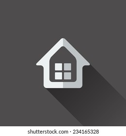 Home icon. Flat design in black and white