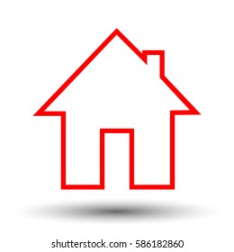 Home icon. Flat icon of house. Home vector picture.