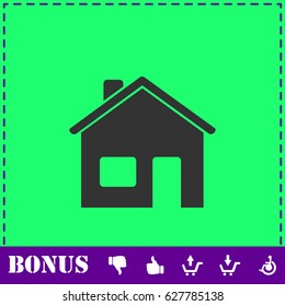 Home icon flat. Simple vector symbol and bonus icon