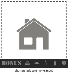 Home icon flat. Simple vector symbol and bonus icon