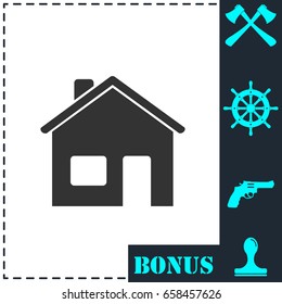 Home icon flat. Simple vector symbol and bonus icon