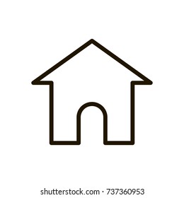 Home icon flat icon. Single high quality outline symbol of info for web design or mobile app. Thin line signs of house for design logo, visit card, etc. Outline logo of Home button