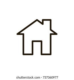 Home icon flat icon. Single high quality outline symbol of info for web design or mobile app. Thin line signs of house for design logo, visit card, etc. Outline logo of Home button
