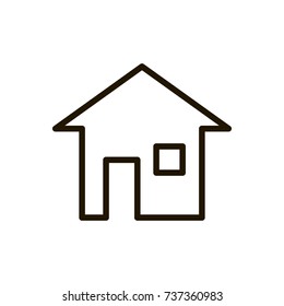 Home icon flat icon. Single high quality outline symbol of info for web design or mobile app. Thin line signs of house for design logo, visit card, etc. Outline logo of Home button