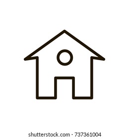 Home icon flat icon. Single high quality outline symbol of info for web design or mobile app. Thin line signs of house for design logo, visit card, etc. Outline logo of Home button