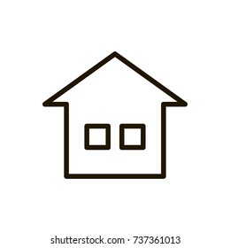 Home icon flat icon. Single high quality outline symbol of info for web design or mobile app. Thin line signs of house for design logo, visit card, etc. Outline logo of Home button