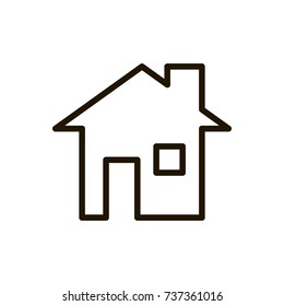 Home icon flat icon. Single high quality outline symbol of info for web design or mobile app. Thin line signs of house for design logo, visit card, etc. Outline logo of Home button
