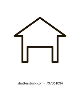 Home icon flat icon. Single high quality outline symbol of info for web design or mobile app. Thin line signs of house for design logo, visit card, etc. Outline logo of Home button