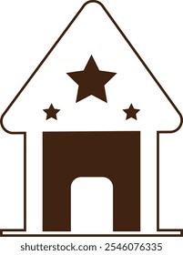 ícone da casa ícone plano ícone da estrela ícone do logotipo casa vetor arte cor ilustração da casa